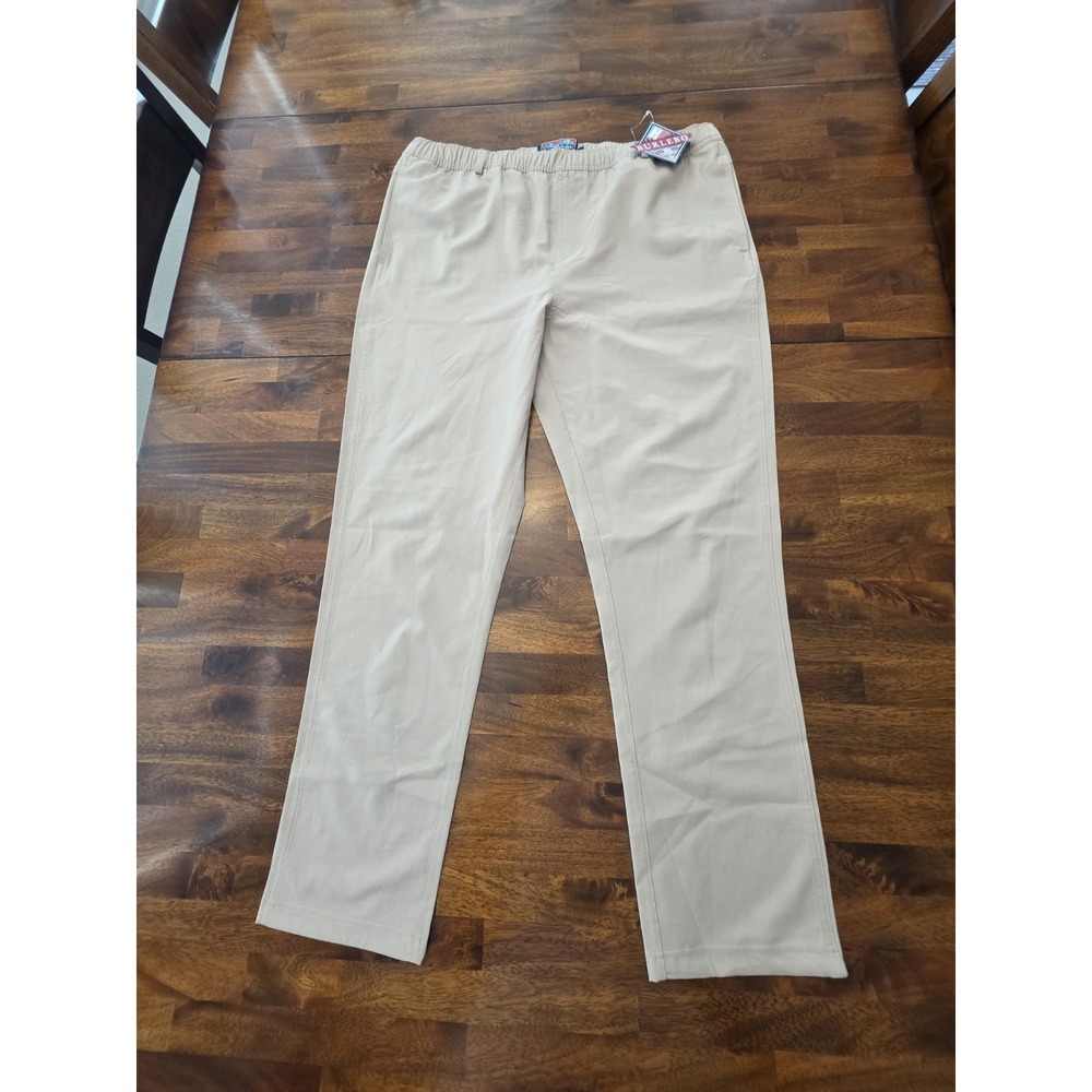 Burlebo Performance Pants Mens XXL  Khaki Elastic Waist Stretch Hiking new w tag